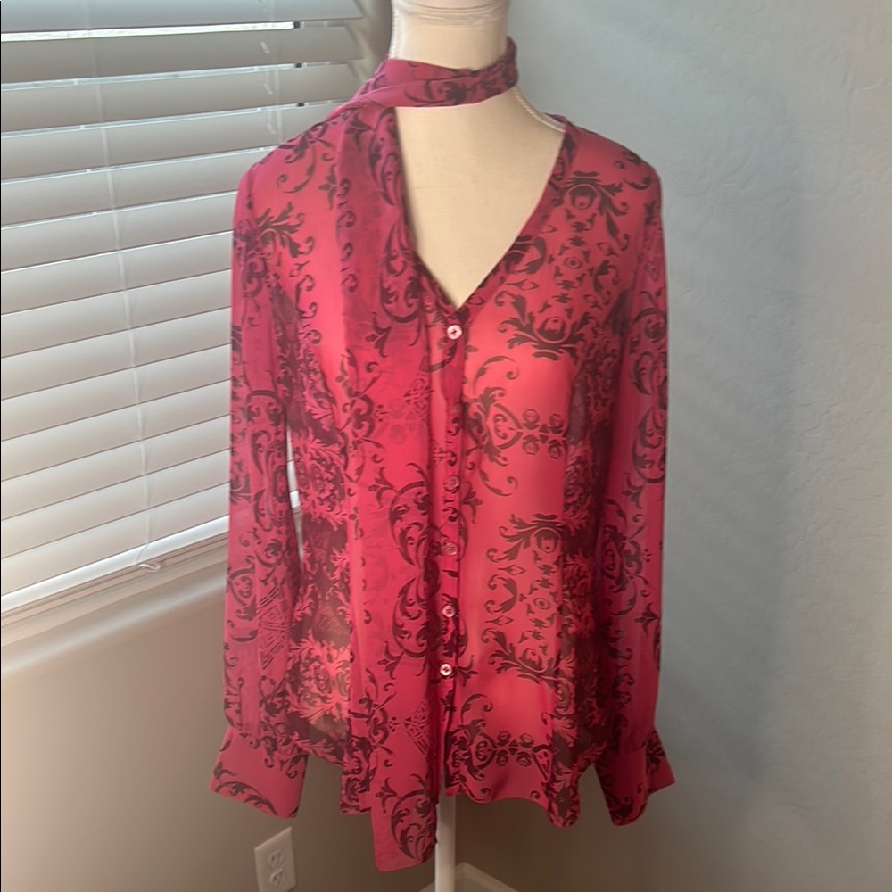 Elegant Pink Patterned Women's Top